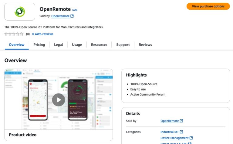 Free on AWS Marketplace | OpenRemote